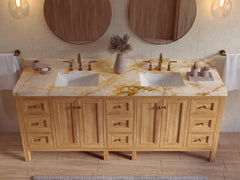 Nashville Teak Wood 84 in. W x 22 in. D Double Sink Bathroom Vanity - photo 32