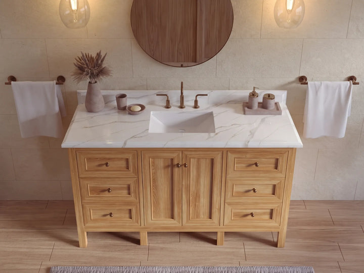 Nashville Teak Wood 60 in. W x 22 in. D Single Sink Bathroom Vanity - photo 41