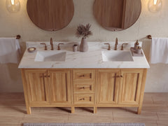 Nashville Teak Wood 72 in. W x 22 in. D Double Sink Bathroom Vanity - photo 10