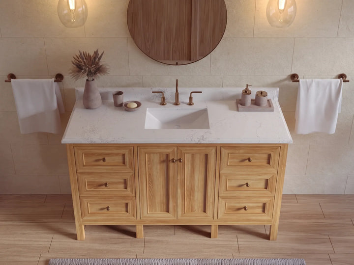 Nashville Teak Wood 60 in. W x 22 in. D Single Sink Bathroom Vanity - photo 39