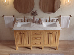 Nashville Teak Wood 60 in. W x 22 in. D Double Sink Bathroom Vanity - photo 33
