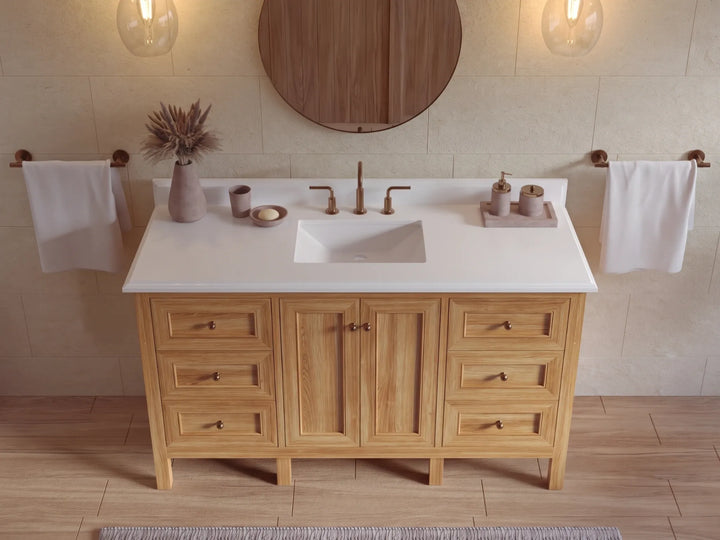 Nashville Teak Wood 60 in. W x 22 in. D Single Sink Bathroom Vanity - photo 40