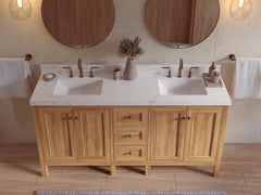Nashville Teak Wood 72 in. W x 22 in. D Double Sink Bathroom Vanity - photo 21
