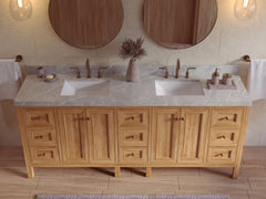 Nashville Teak Wood 84 in. W x 22 in. D Double Sink Bathroom Vanity - photo 21