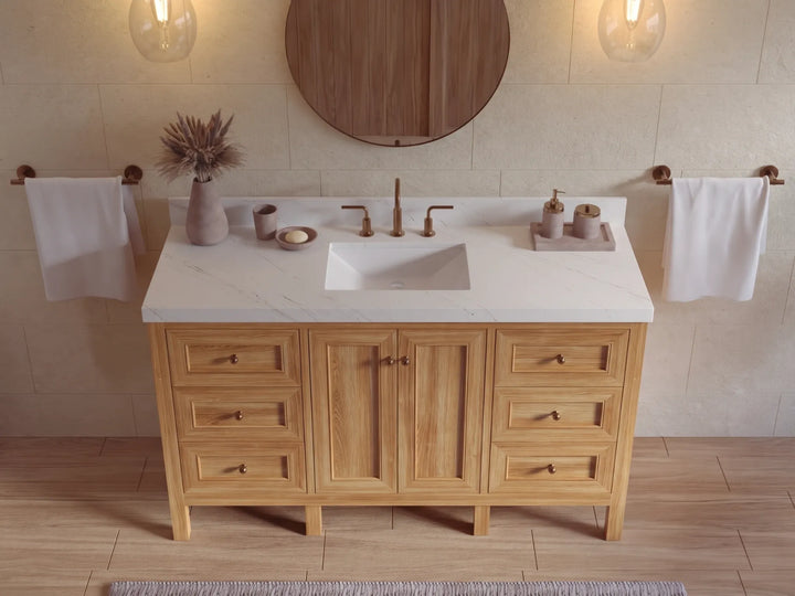Nashville Teak Wood 60 in. W x 22 in. D Single Sink Bathroom Vanity - photo 23