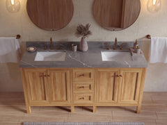 Nashville Teak Wood 72 in. W x 22 in. D Double Sink Bathroom Vanity - photo 25