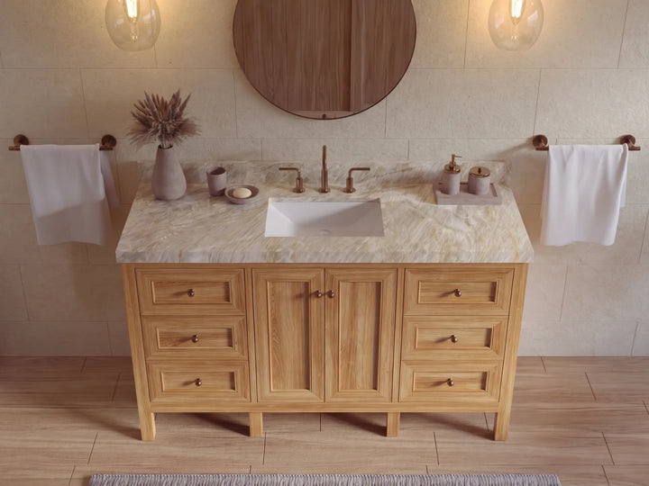 Nashville Teak Wood 60 in. W x 22 in. D Single Sink Bathroom Vanity - photo 33