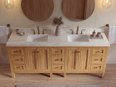 Nashville Teak Wood 84 in. W x 22 in. D Double Sink Bathroom Vanity - photo 29