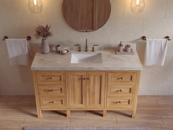 Nashville Teak Wood 60 in. W x 22 in. D Single Sink Bathroom Vanity - photo 36