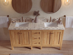 Nashville Teak Wood 72 in. W x 22 in. D Double Sink Bathroom Vanity - photo 26