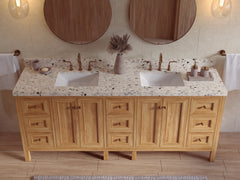 Nashville Teak Wood 84 in. W x 22 in. D Double Sink Bathroom Vanity - photo 31