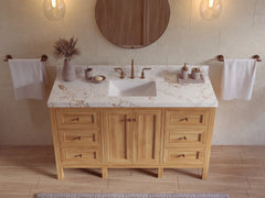 Nashville Teak Wood 60 in. W x 22 in. D Single Sink Bathroom Vanity - photo 26