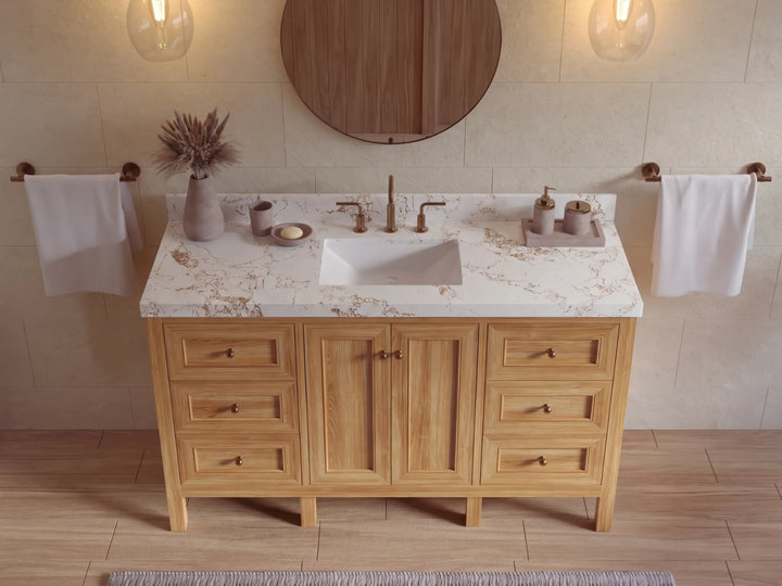 Nashville Teak Wood 60 in. W x 22 in. D Single Sink Bathroom Vanity - photo 27