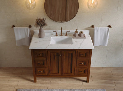 Nashville Teak Wood 48 in. W x 22 in. D Single Sink Bathroom Vanity