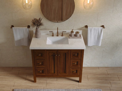 Nashville Teak Wood 42 in. W x 22 in. D Single Sink Bathroom Vanity