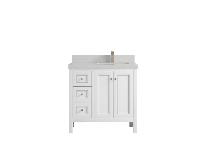 Nashville 36 in. W x 22 in. D Right Offset Sink Bathroom Vanity - photo 37