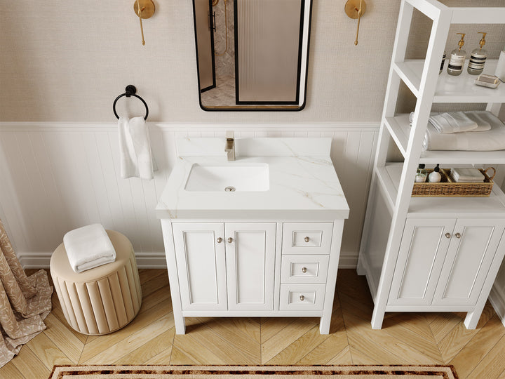 Nashville 36 in. W x 22 in. D Left Offset Sink Bathroom Vanity - photo 27