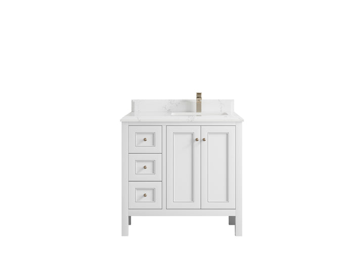 Nashville 36 in. W x 22 in. D Right Offset Sink Bathroom Vanity - photo 41