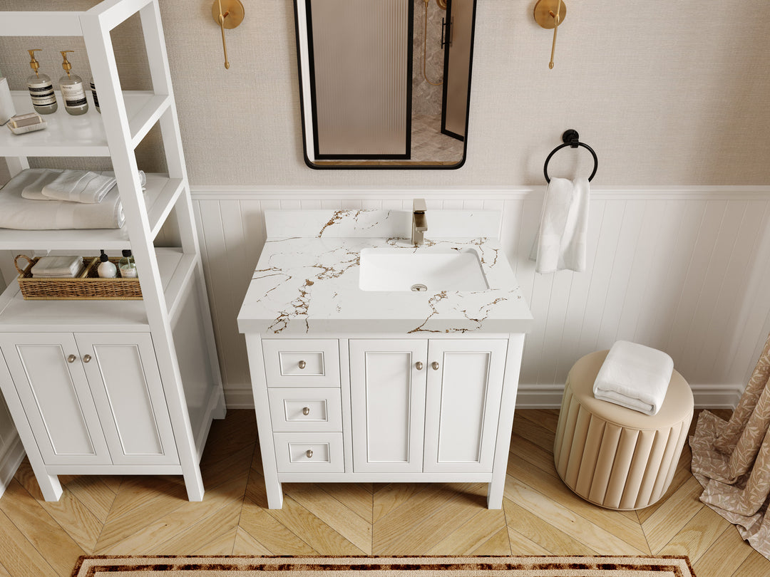 Nashville 36 in. W x 22 in. D Right Offset Sink Bathroom Vanity