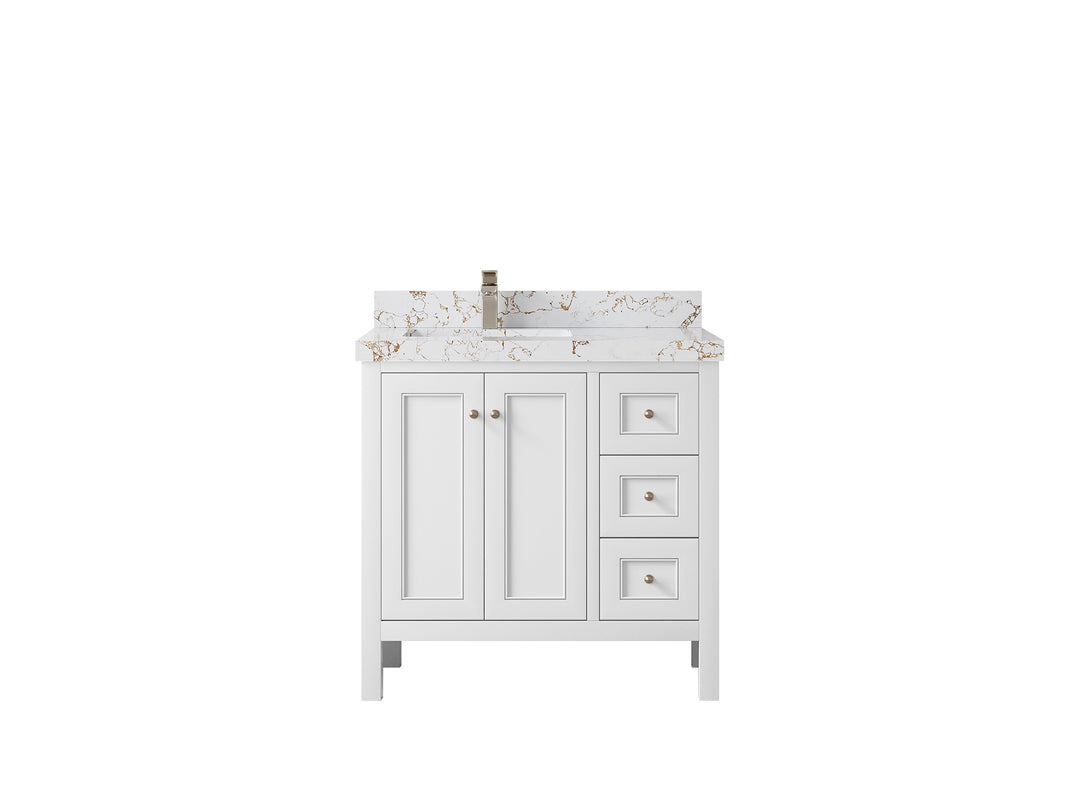 Nashville 36 in. W x 22 in. D Left Offset Sink Bathroom Vanity