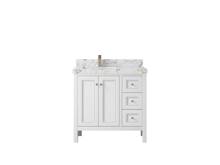 Nashville 36 in. W x 22 in. D Left Offset Sink Bathroom Vanity - photo 46