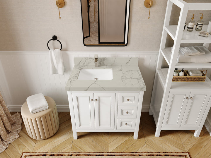 Nashville 36 in. W x 22 in. D Left Offset Sink Bathroom Vanity - photo 13