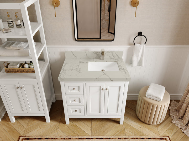 Nashville 36 in. W x 22 in. D Right Offset Sink Bathroom Vanity - photo 16