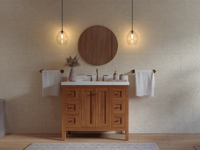 Nashville Teak Wood 42 in. W x 22 in. D Single Sink Bathroom Vanity