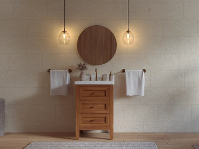 Nashville Teak Wood 24 in. W x 22 in. D Single Sink Bathroom Vanity