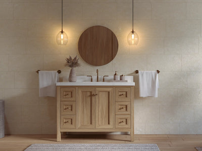 Nashville Teak Wood 48 in. W x 22 in. D Single Sink Bathroom Vanity