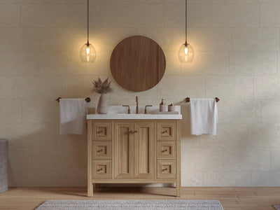 Nashville Teak Wood 42 in. W x 22 in. D Single Sink Bathroom Vanity
