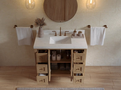 Nashville Teak Wood 42 in. W x 22 in. D Single Sink Bathroom Vanity