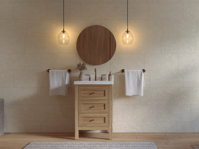 Nashville Teak Wood 24 in. W x 22 in. D Single Sink Bathroom Vanity