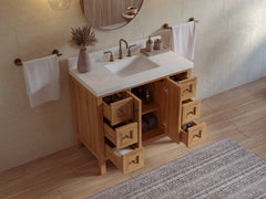 Nashville Teak Wood 42 in. W x 22 in. D Single Sink Bathroom Vanity - photo 4