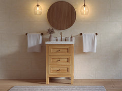 Nashville Teak Wood 24 in. W x 22 in. D Single Sink Bathroom Vanity - photo 5