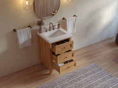 Nashville Teak Wood 24 in. W x 22 in. D Single Sink Bathroom Vanity - photo 4