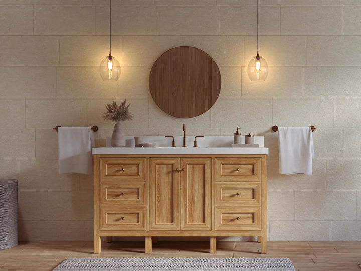 Nashville Teak Wood 60 in. W x 22 in. D Single Sink Bathroom Vanity - photo 5