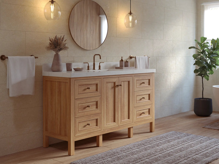 Nashville Teak Wood 60 in. W x 22 in. D Single Sink Bathroom Vanity - photo 3