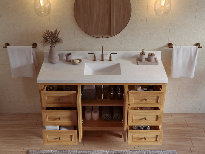 Nashville Teak Wood 60 in. W x 22 in. D Single Sink Bathroom Vanity - photo 2