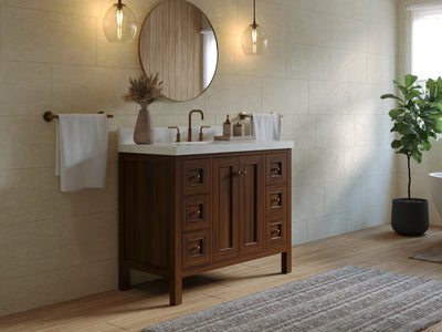 Nashville Teak Wood 42 in. W x 22 in. D Single Sink Bathroom Vanity