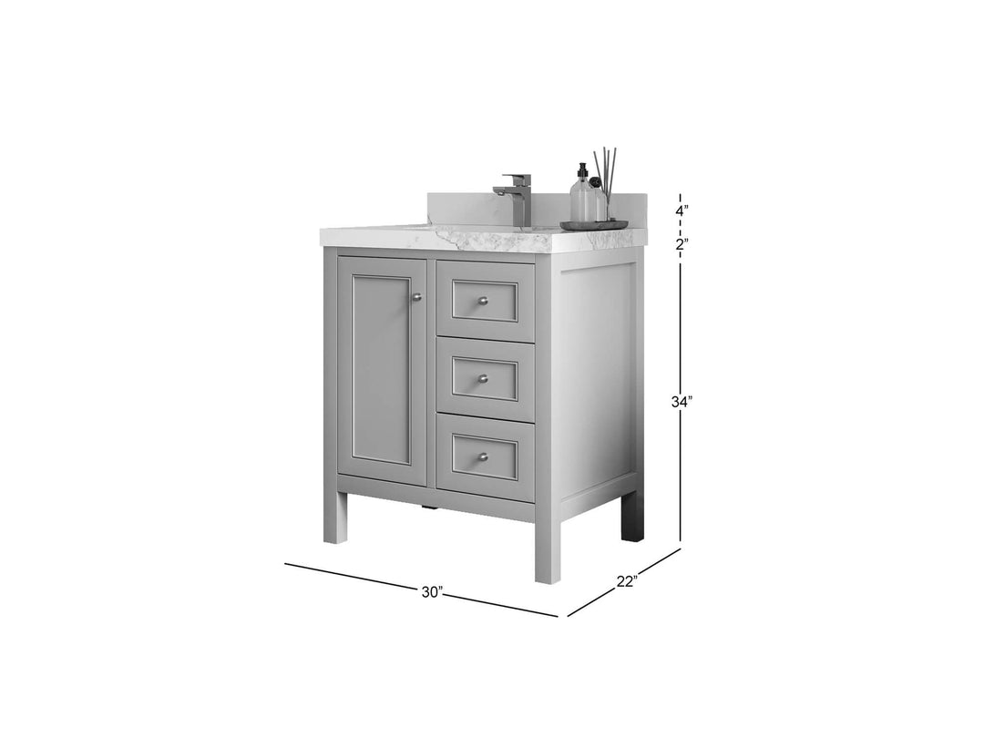 Nashville 30 in. W x 22 in. D Single Sink Bathroom Vanity
