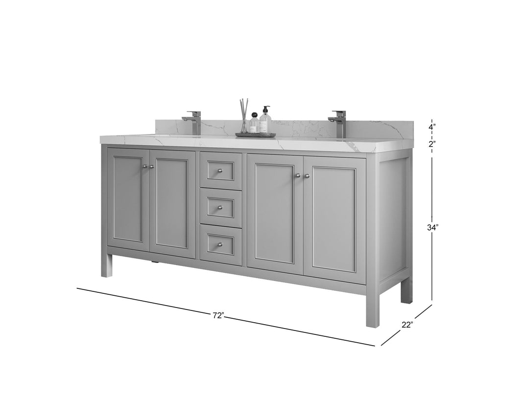 Nashville 72 in. W x 22 in. D Double Sink Bathroom Vanity