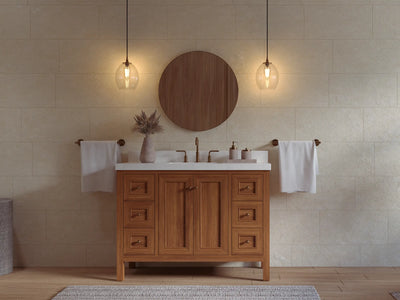 Nashville Teak Wood 48 in. W x 22 in. D Single Sink Bathroom Vanity