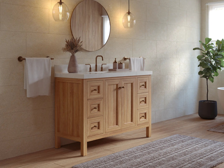 Nashville Teak Wood 48 in. W x 22 in. D Single Sink Bathroom Vanity - photo 3
