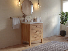Nashville Teak Wood 30 in. W x 22 in. D Single Sink Bathroom Vanity - photo 3