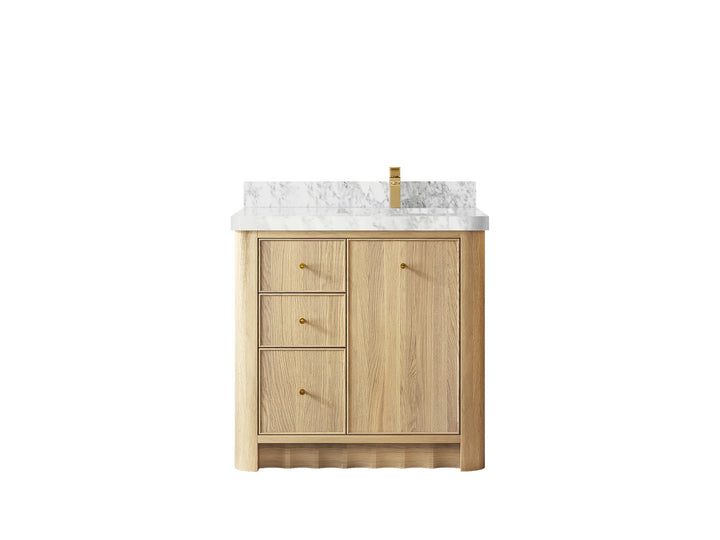Orlando Oak 36 in. W x 22 in. D Right Offset Sink Bathroom Vanity - photo 16