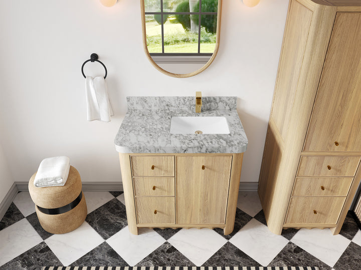 Orlando Oak 36 in. W x 22 in. D Right Offset Sink Bathroom Vanity - photo 15