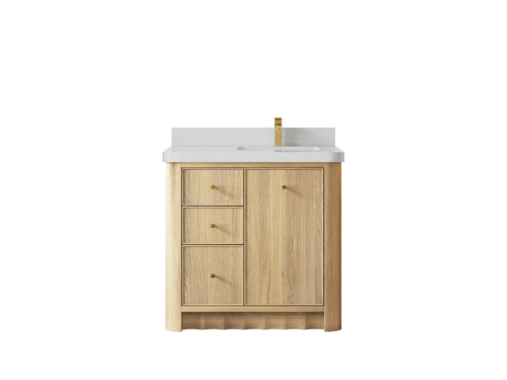 Orlando Oak 36 in. W x 22 in. D Right Offset Sink Bathroom Vanity - photo 18