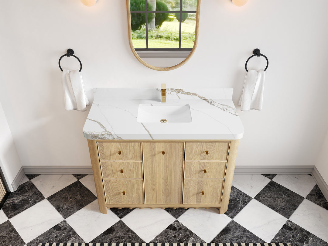 Orlando Oak 48 in. W x 22 in. D Single Sink Bathroom Vanity