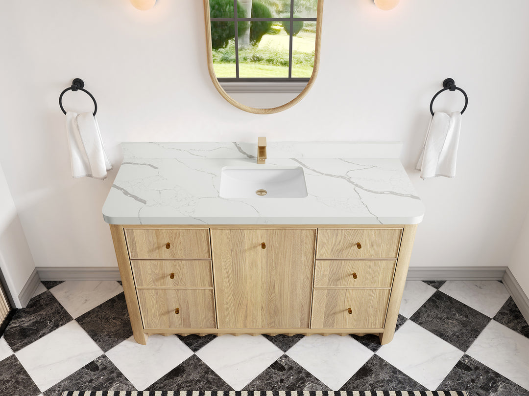 Orlando Oak 60 in. W x 22 in. D Single Sink Bathroom Vanity